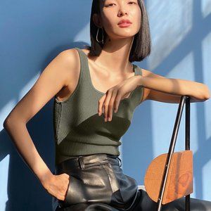 Aritzia Babaton Sculpt Knit Long Tank